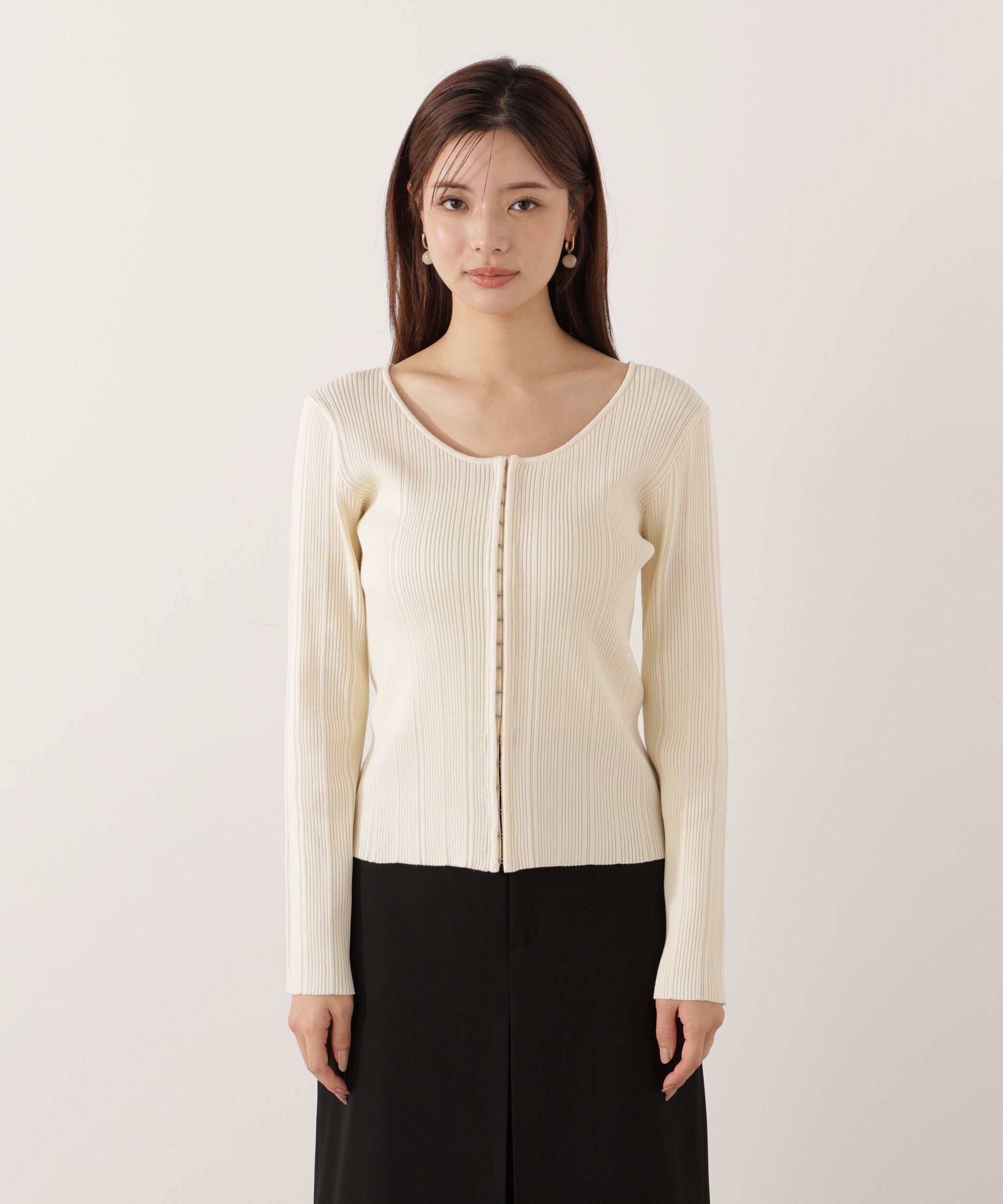 PROPORTION BODY DRESSING「＜ウォッシャブル＞フロントホックニット」|ニット・セーター|