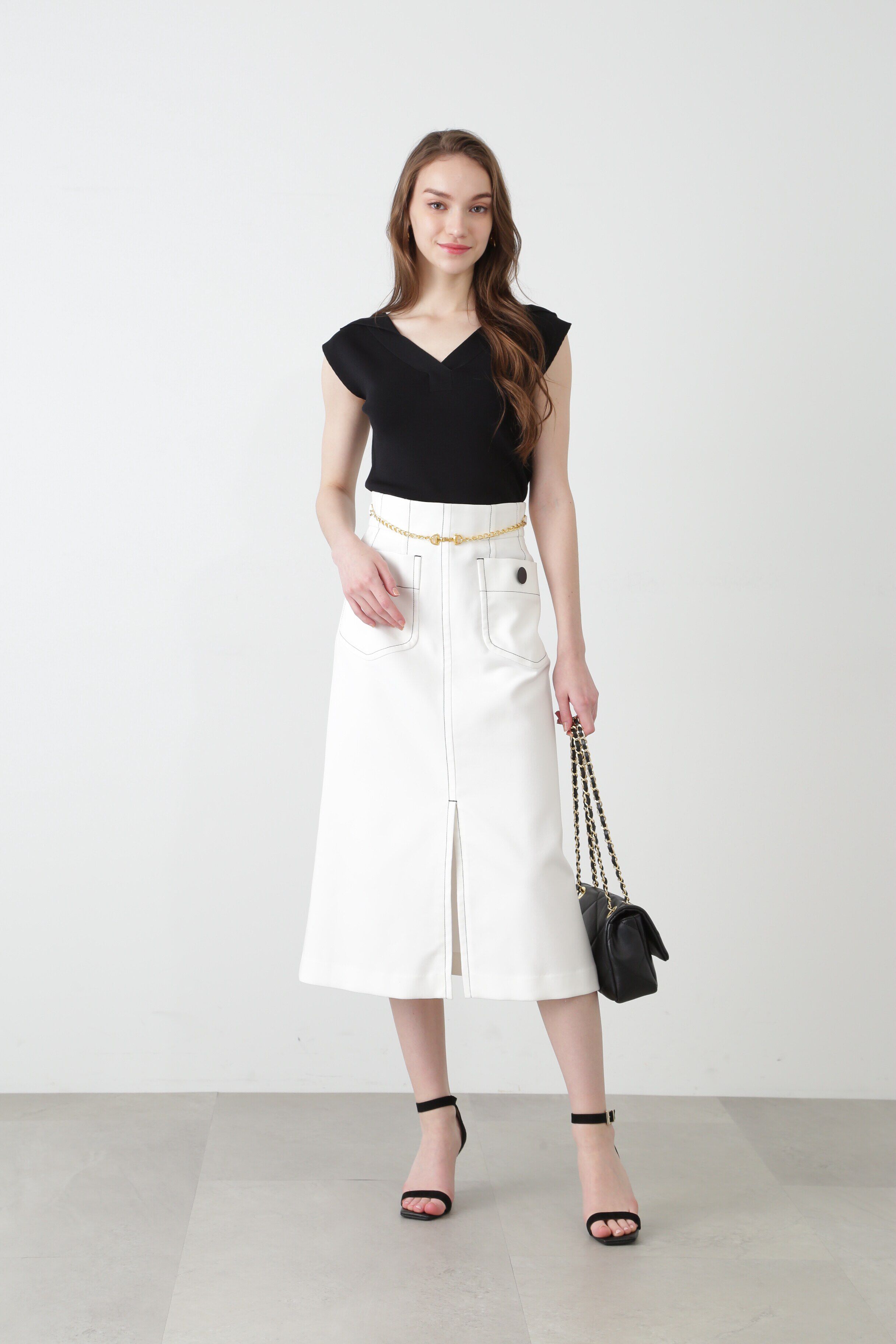  「◆Ｖネックニットアッププルオーバー」|ニット・セーター|