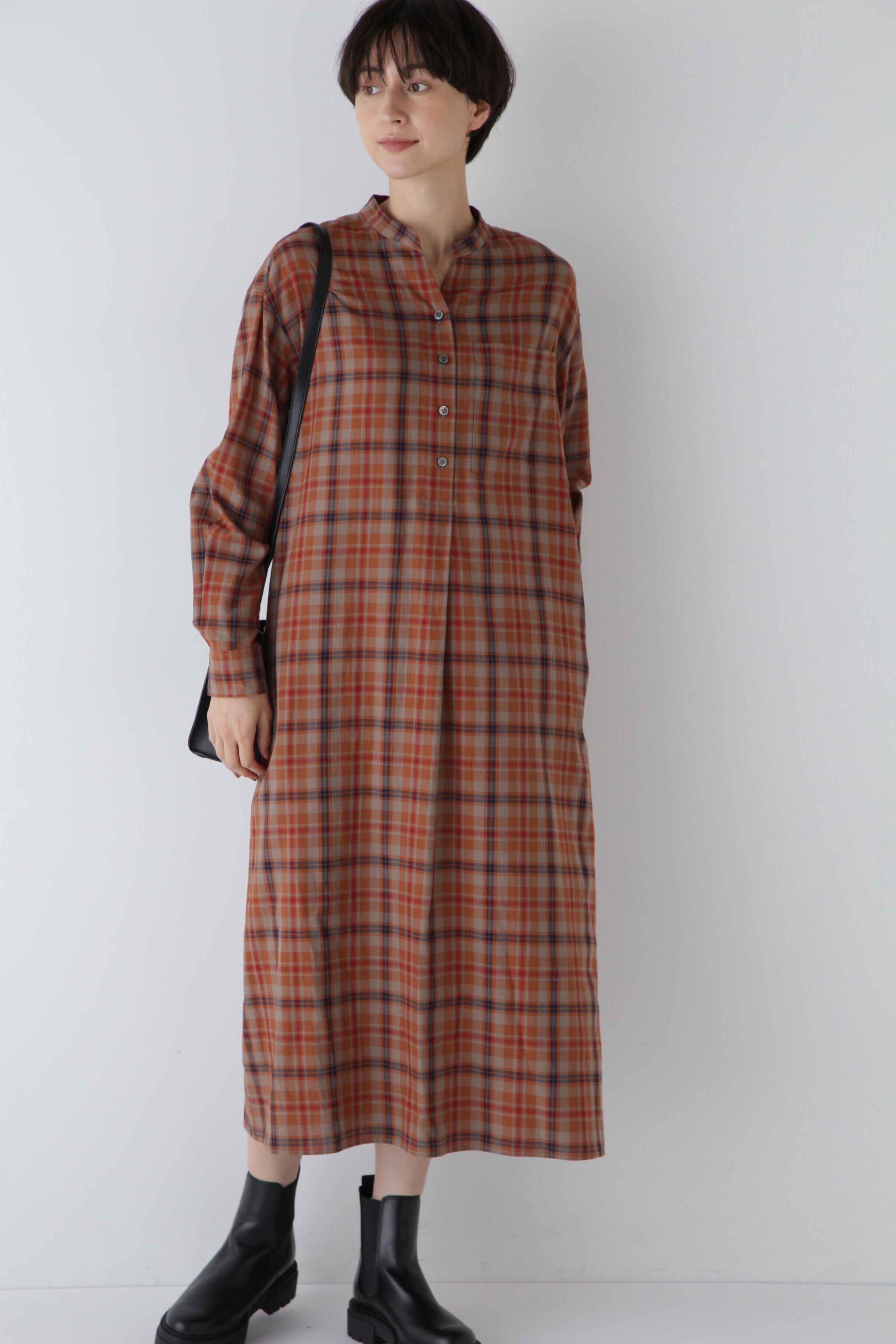  「◆オリジナルチェックシャツワンピース」|ワンピース|オレンジチェ 3