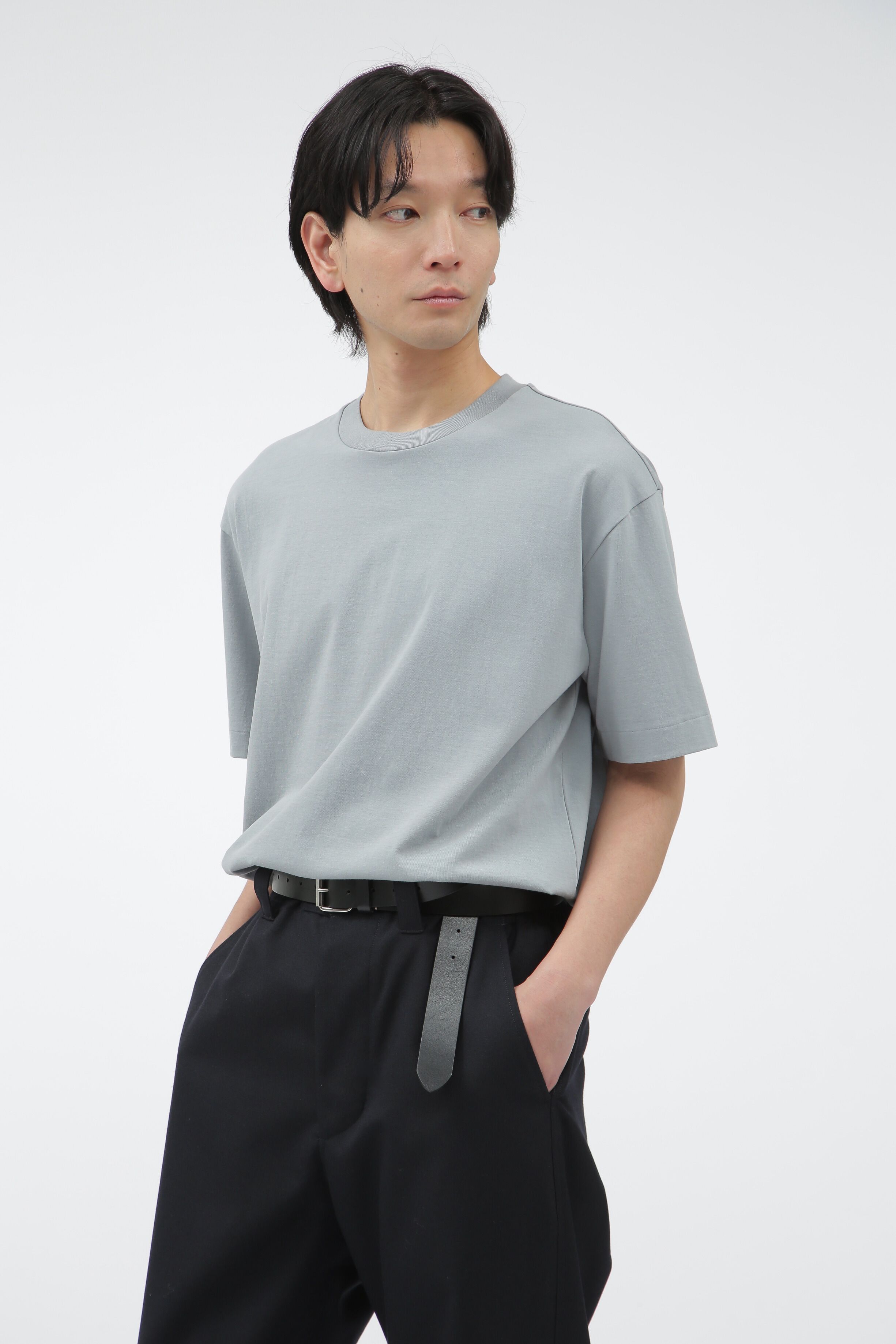 MARGARET HOWELL「FINE DENSE COTTON JERSEY」|Tシャツ・カットソー|DARK BLUE4