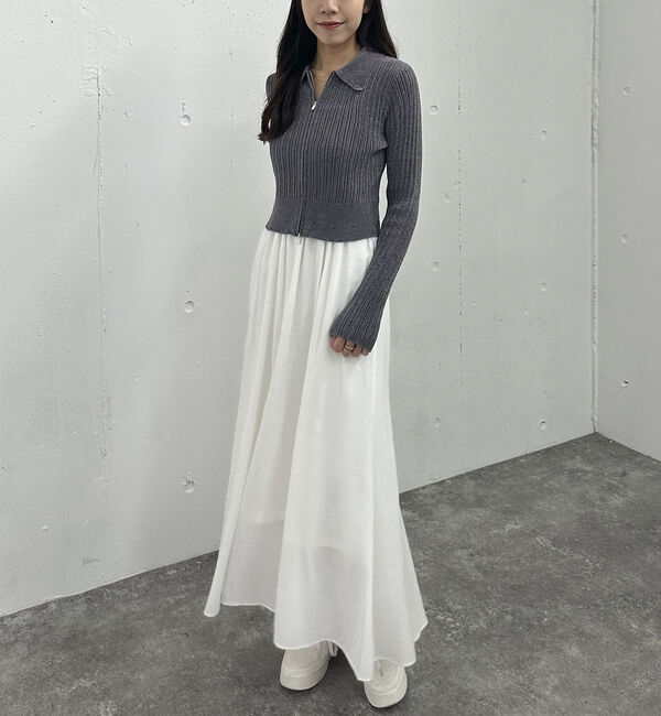 archives「Ｗｚｉｐモールニットポロ&times;キャミワンピースＳＥＴ」|ワンピース|BLUE GRAY