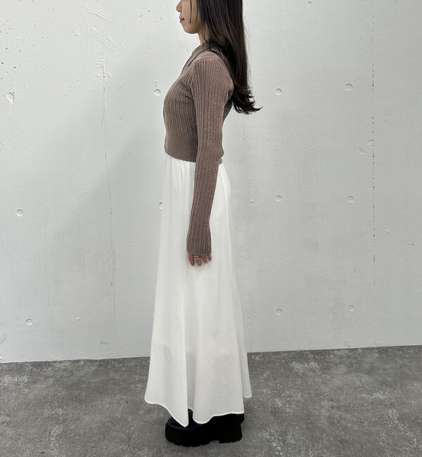 archives「Ｗｚｉｐモールニットポロ&times;キャミワンピースＳＥＴ」|ワンピース|