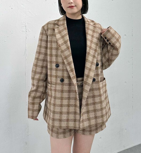 archives「【ＳＥＴＵＰ対応】ラメチェックテーラードジャケット」|テーラードジャケット|BEIGE