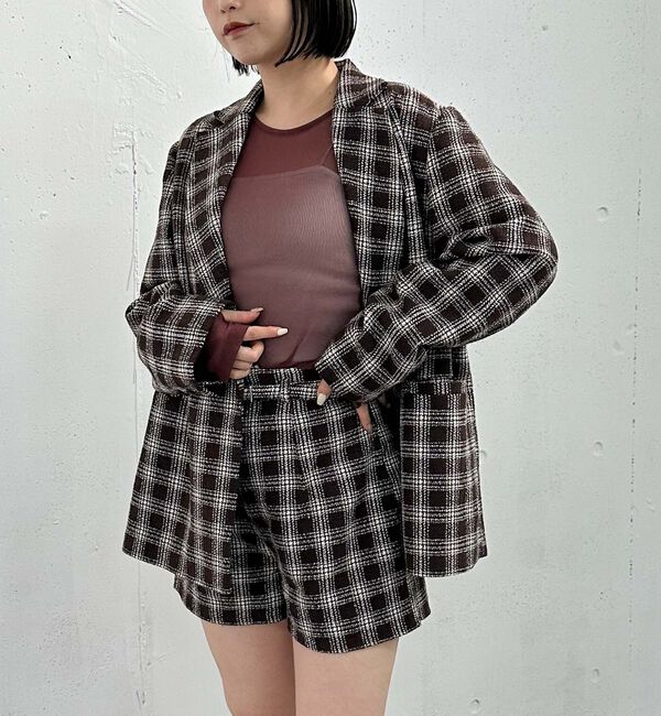archives「【ＳＥＴＵＰ対応】ラメチェックテーラードジャケット」|テーラードジャケット|
