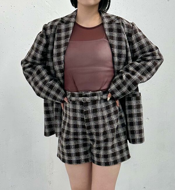 archives「【ＳＥＴＵＰ対応】ラメチェックテーラードジャケット」|テーラードジャケット|