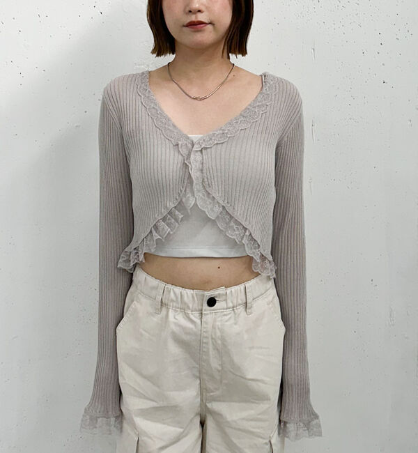 archives「レーストリミングニットカーディガン」|カーディガン|