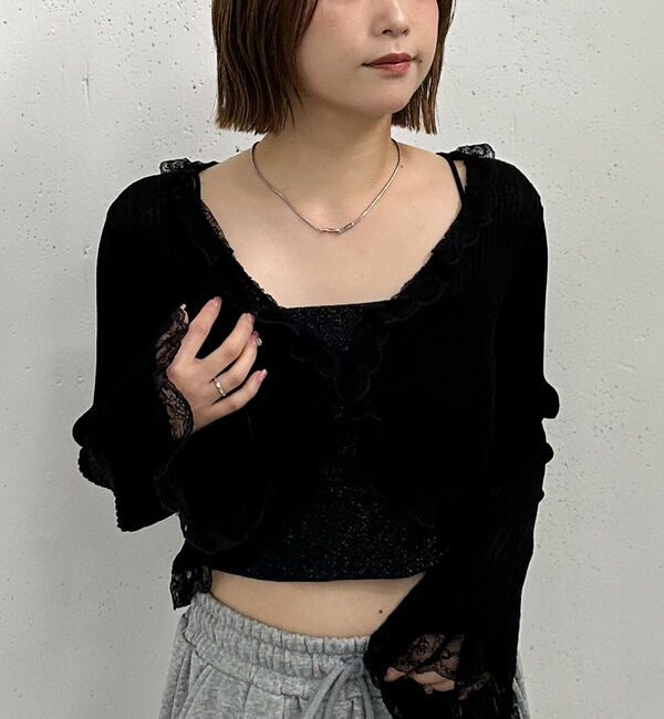 archives「レーストリミングニットカーディガン」|カーディガン|