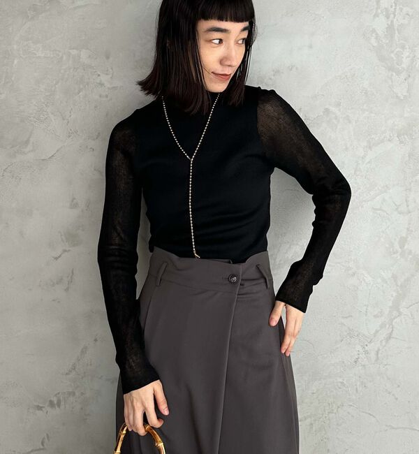 Doux archives「シアータートルニット」|ニット・セーター|BLACK