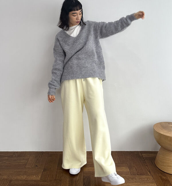 Doux archives「裏起毛ワイドパンツ」|チノ|