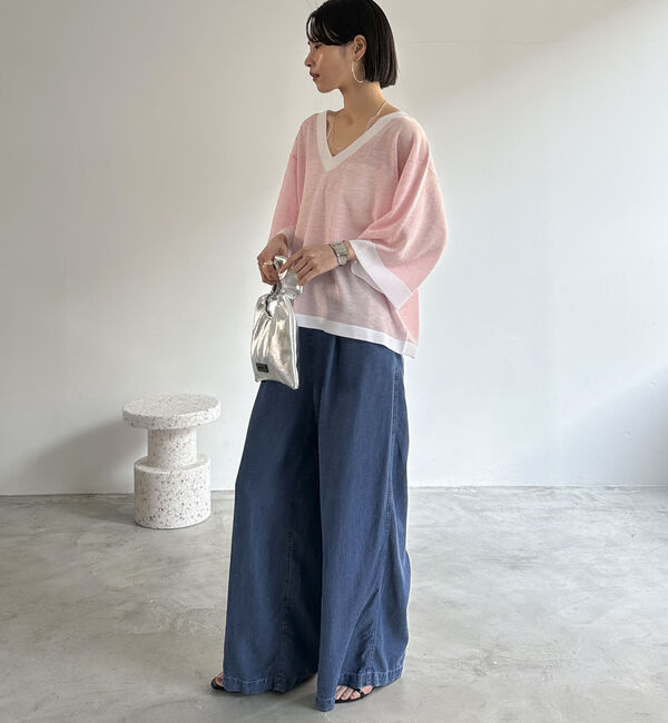 Doux archives「ソフトデニムワイドパンツ」|デニム|