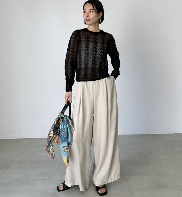 Doux archives「ソフトデニムワイドパンツ」|デニム|