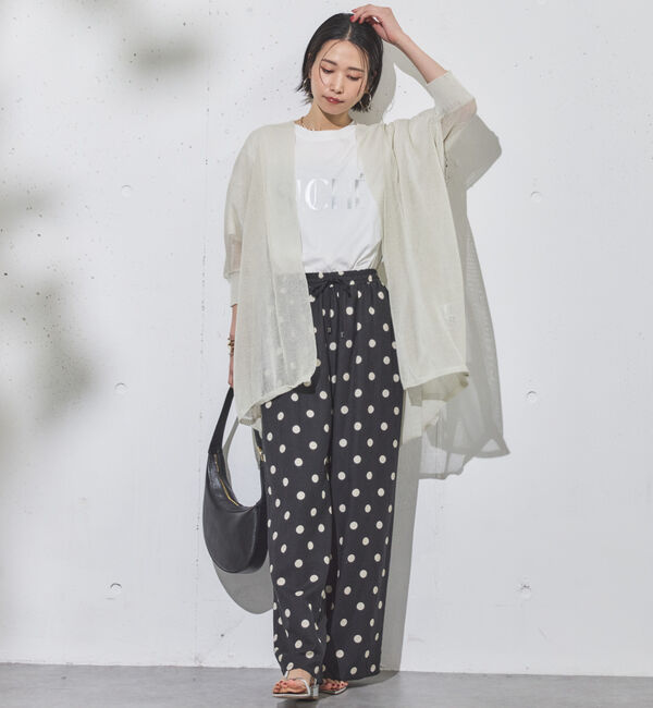 Doux archives「ウォッシャブルコットンオープンメッシュカーディガン」|カーディガン|