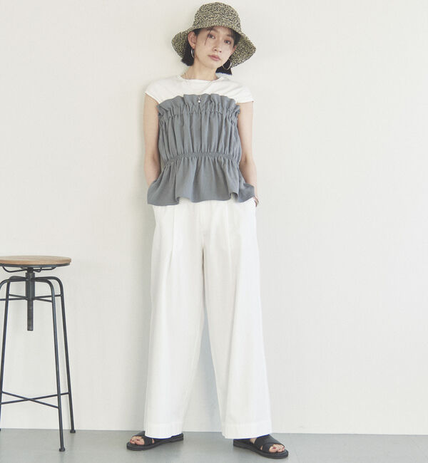 Doux archives「カットドッキングギャザートップス」|Tシャツ・カットソー|