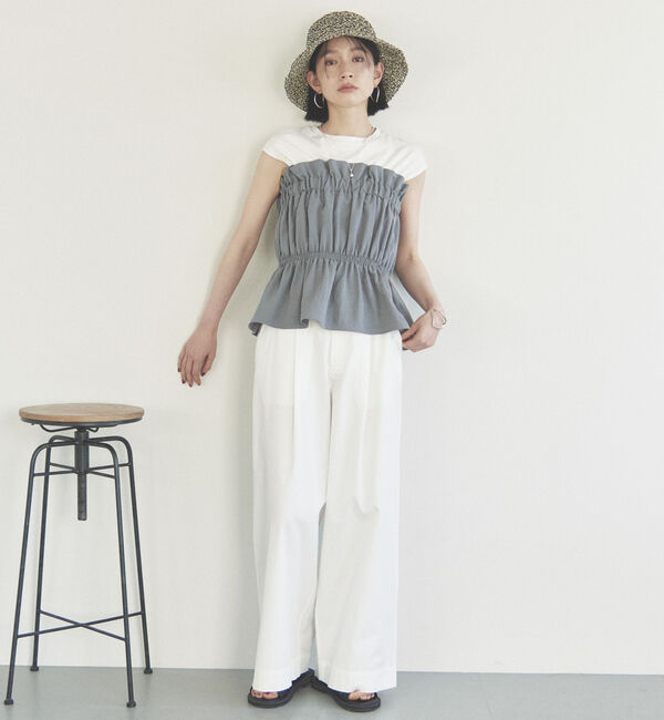 Doux archives「カットドッキングギャザートップス」|Tシャツ・カットソー|