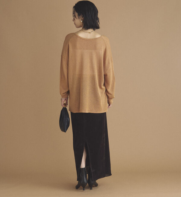 Doux archives「ペーパーヤーン深Ｖニット」|ニット・セーター|