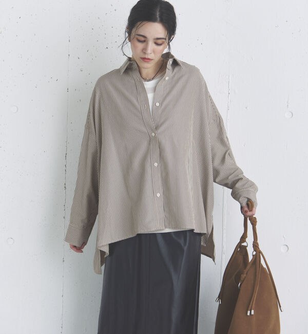 Doux archives「ストライプポンチョシャツ」|シャツ・ブラウス|