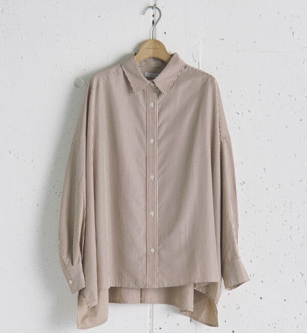 Doux archives「ストライプポンチョシャツ」|シャツ・ブラウス|BROWN
