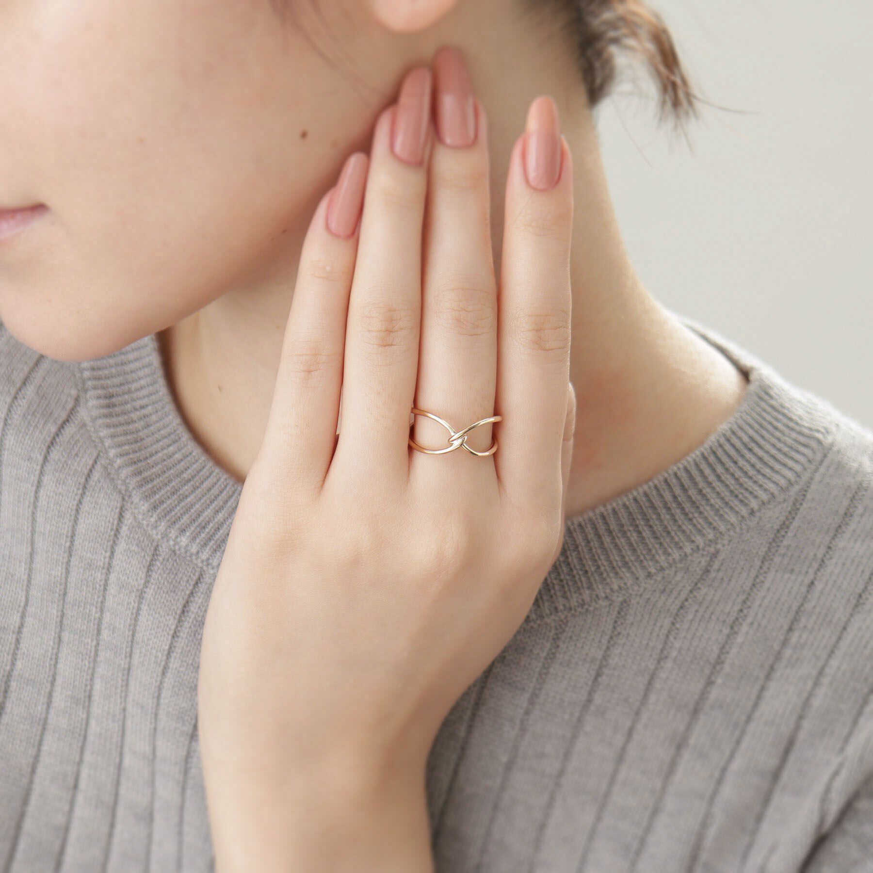 COCOSHNIK「K10ワンストローク ノットリング（16号）」|リング|