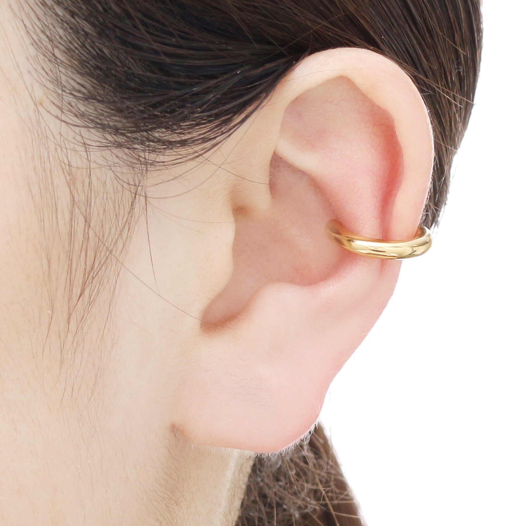 COCOSHNIK「シルバー 丸線 イヤーカフ GP」|イヤリング|