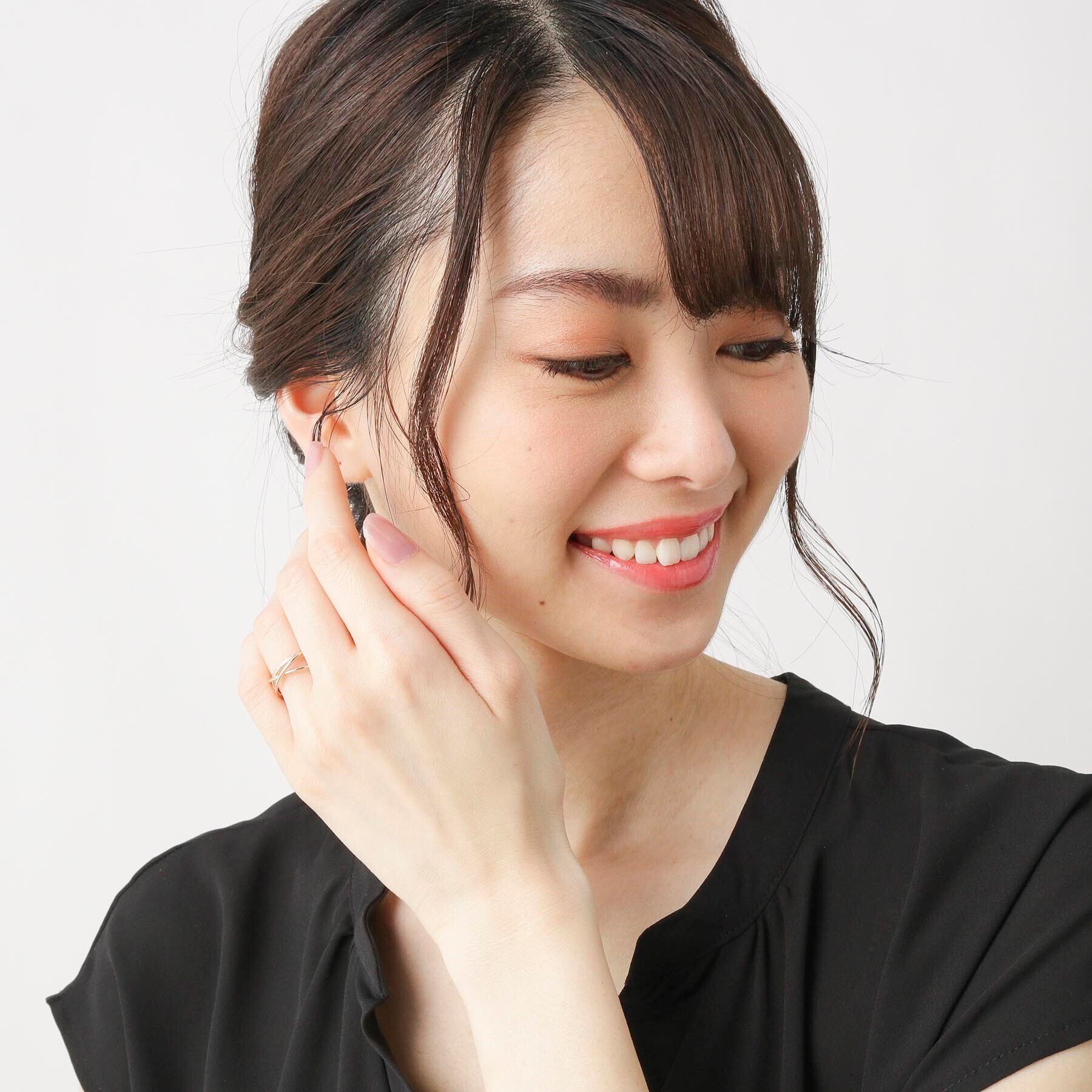 COCOSHNIK「K10ダイヤモンドつぶし丸線 3連リング」|リング|