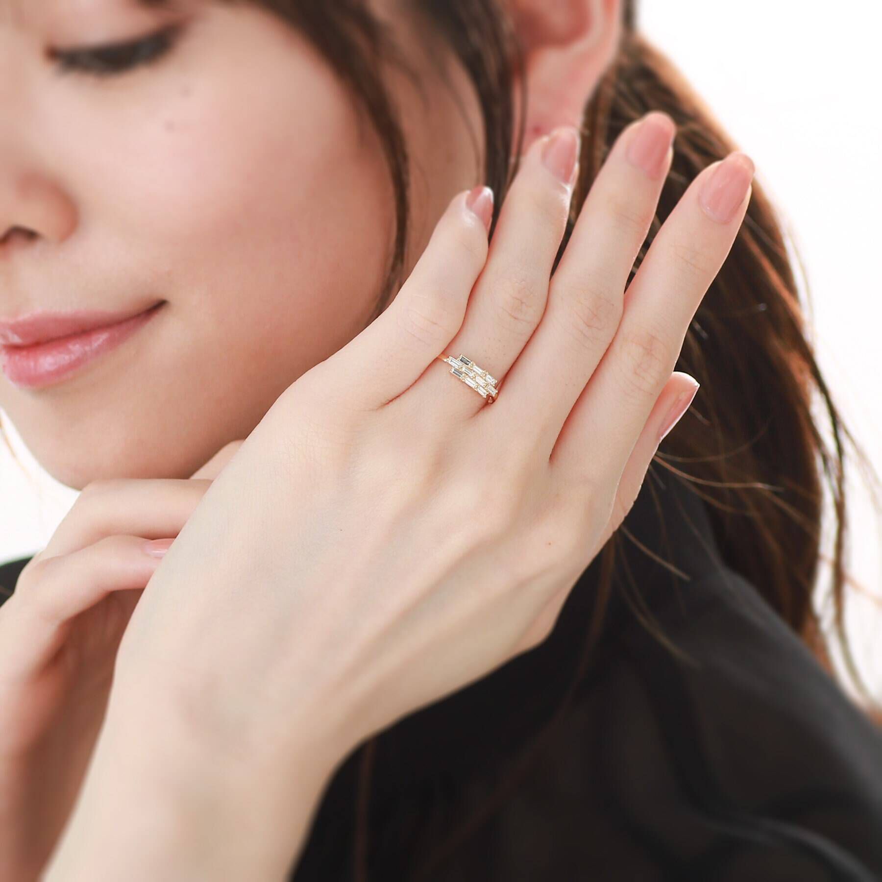 COCOSHNIK「K18ダイヤモンド バゲットカットクラスター リング」|リング|