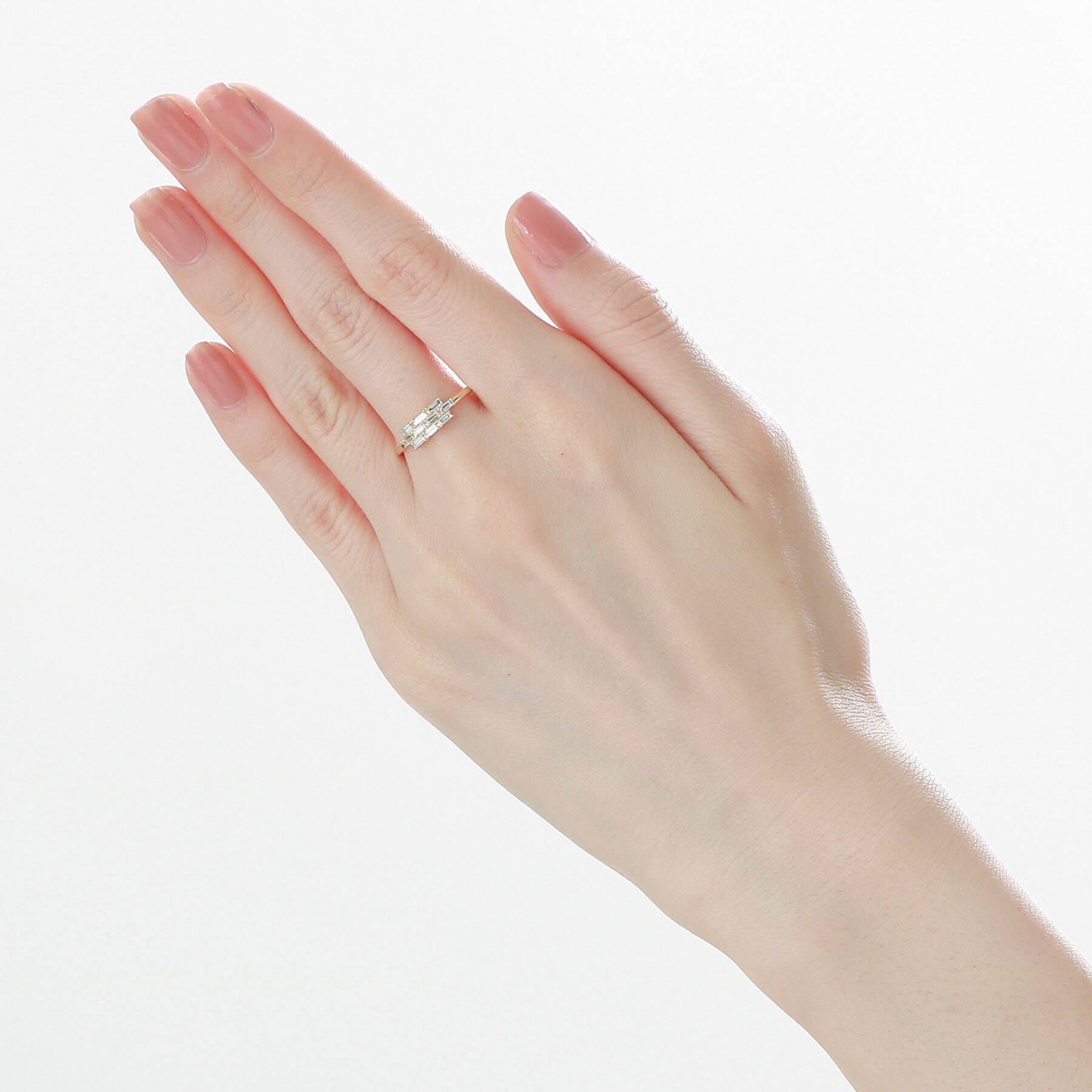 COCOSHNIK「K18ダイヤモンド バゲットカットクラスター リング」|リング|