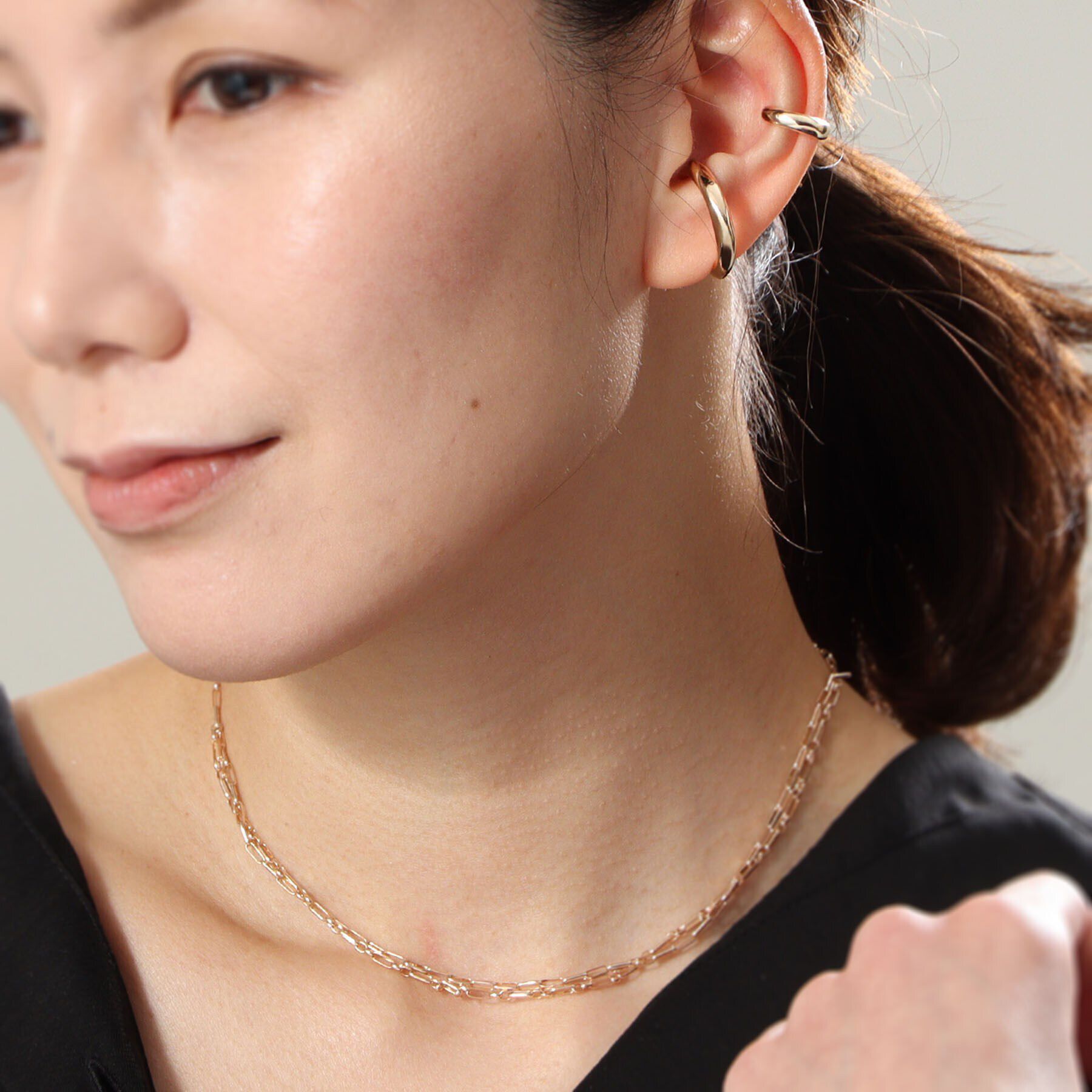 COCOSHNIK「K10クッションシェイプボリューム イヤーカフ大」|イヤリング|