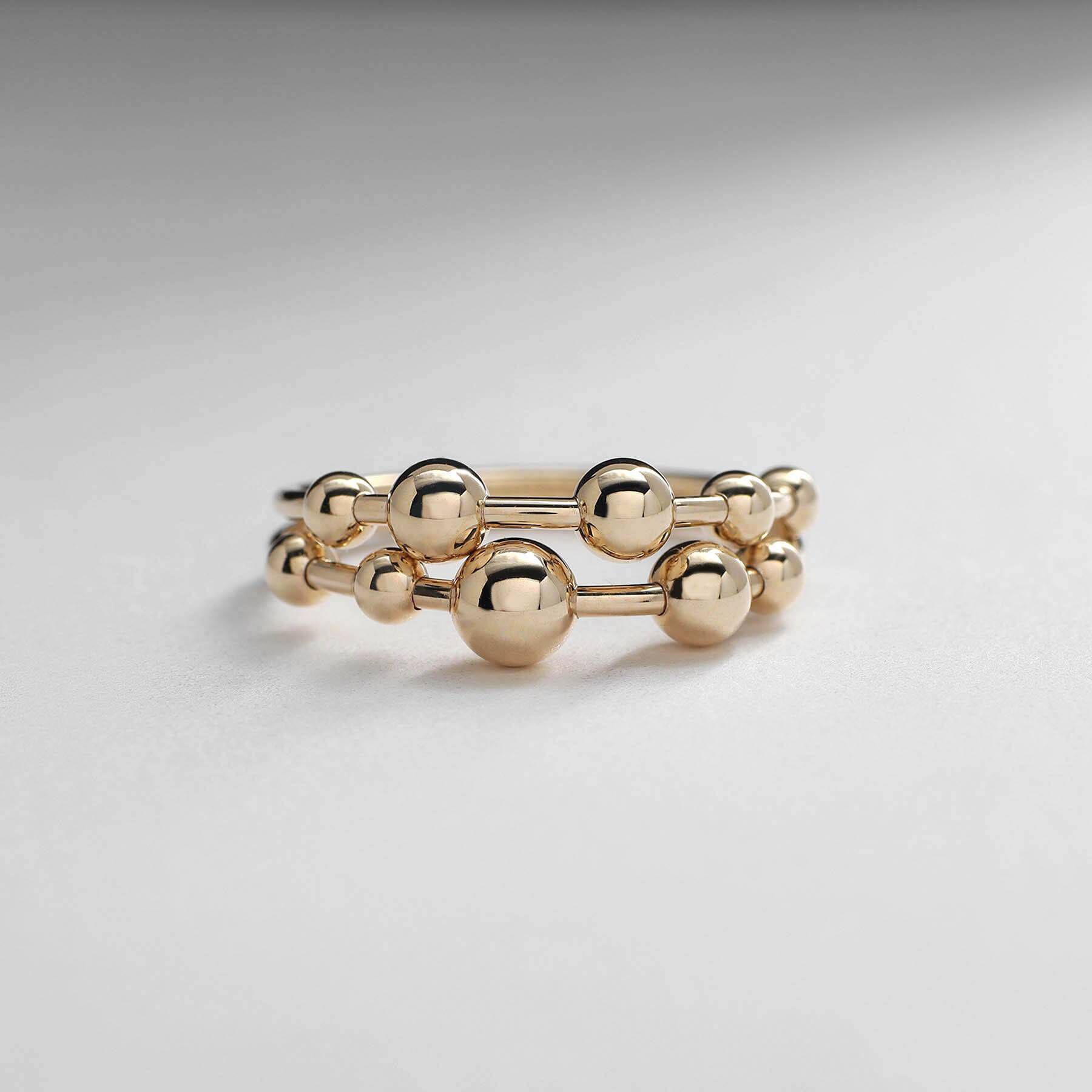 COCOSHNIK「K10中空ボールランダム2連 リング」|リング|