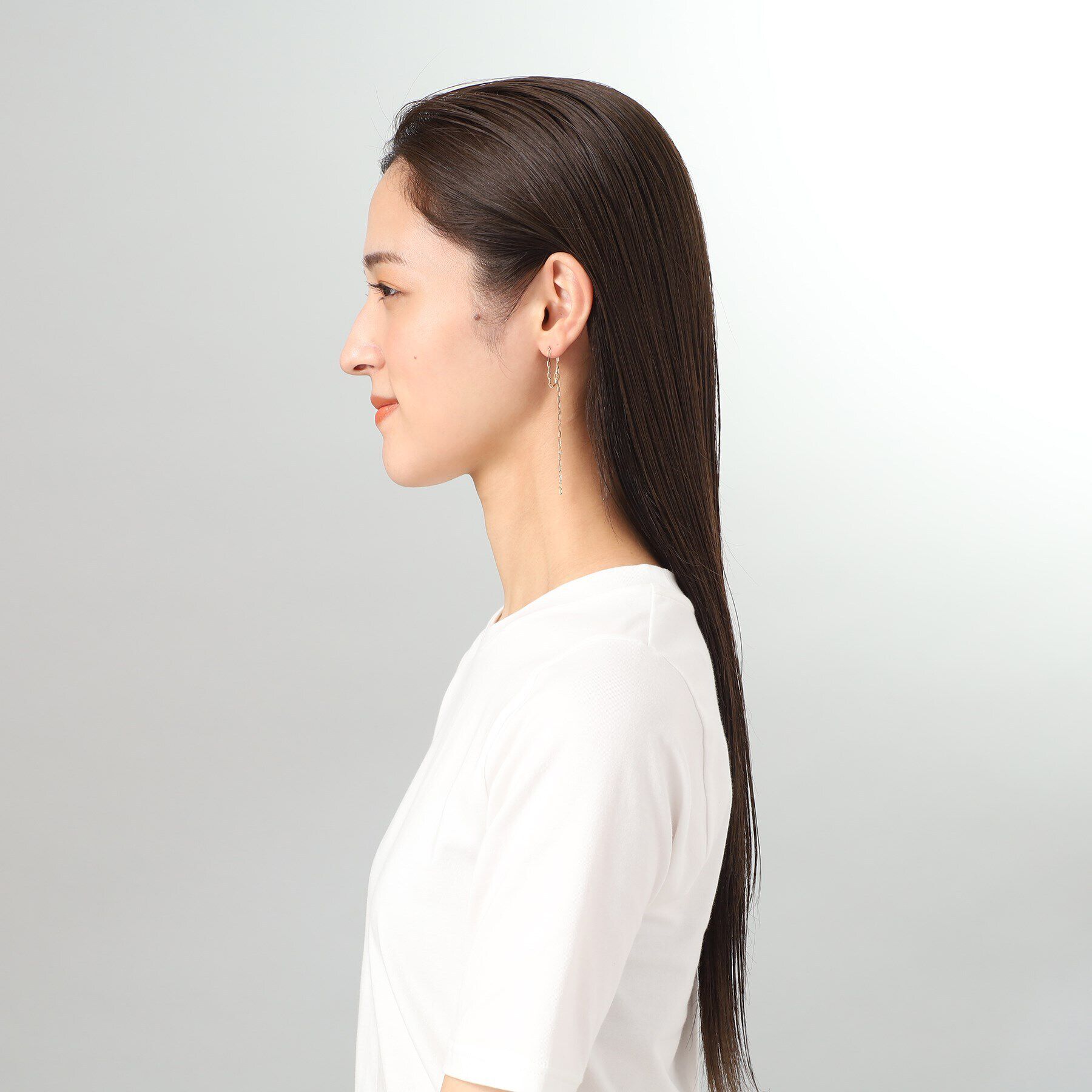 COCOSHNIK「K10グリームカットアズキチェーンフープ スタッドピアス」|ピアス|