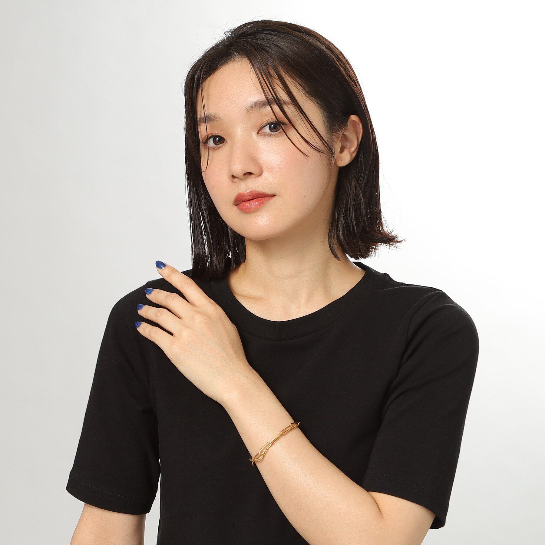 COCOSHNIK ONKITSCH「シルバー ミックスチェーン フラットカーブ スルー ブレスレット GP」|ブレスレット・バングル|