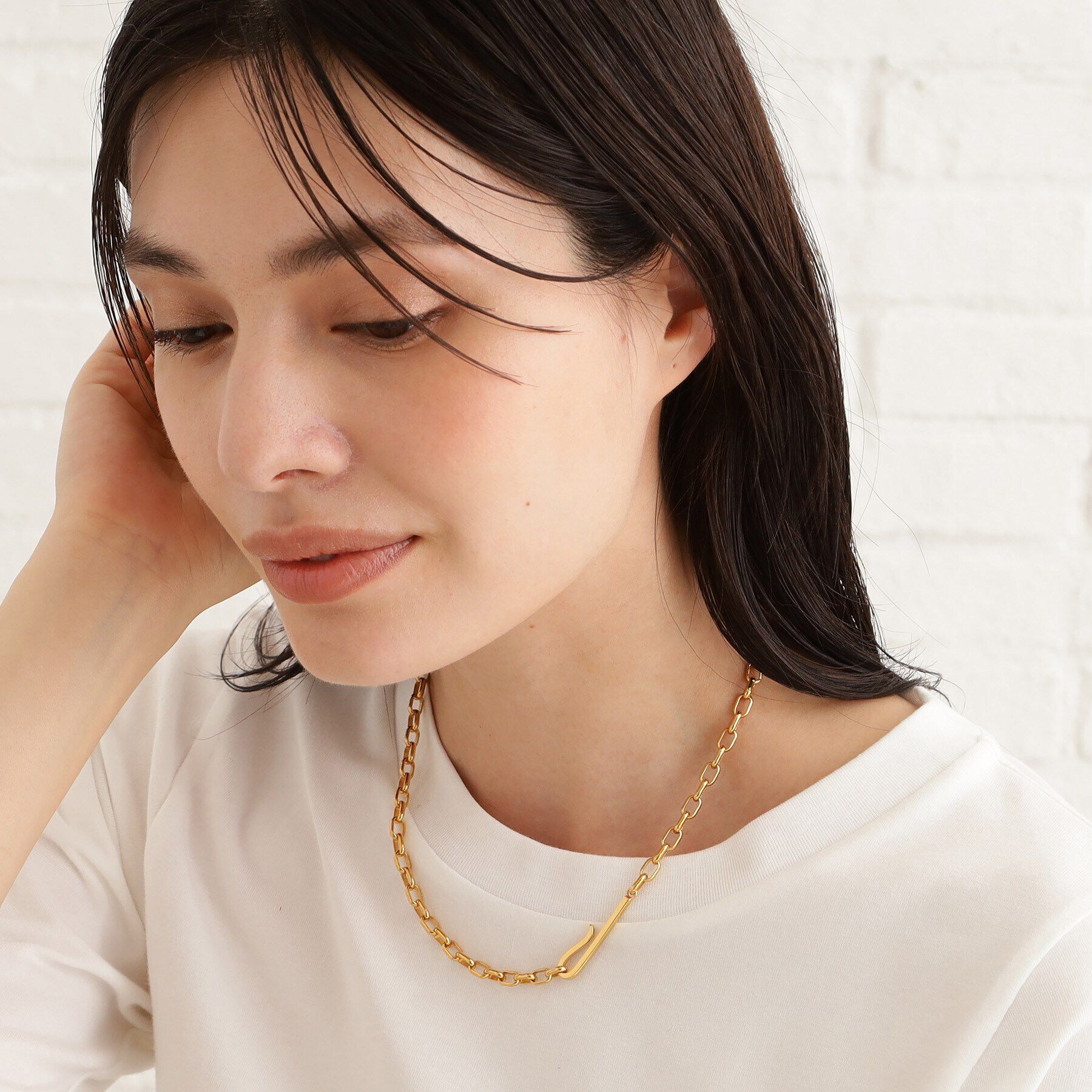 COCOSHNIK ONKITSCH「シルバー ドームチェーン フックネックレス GP」|ネックレス|