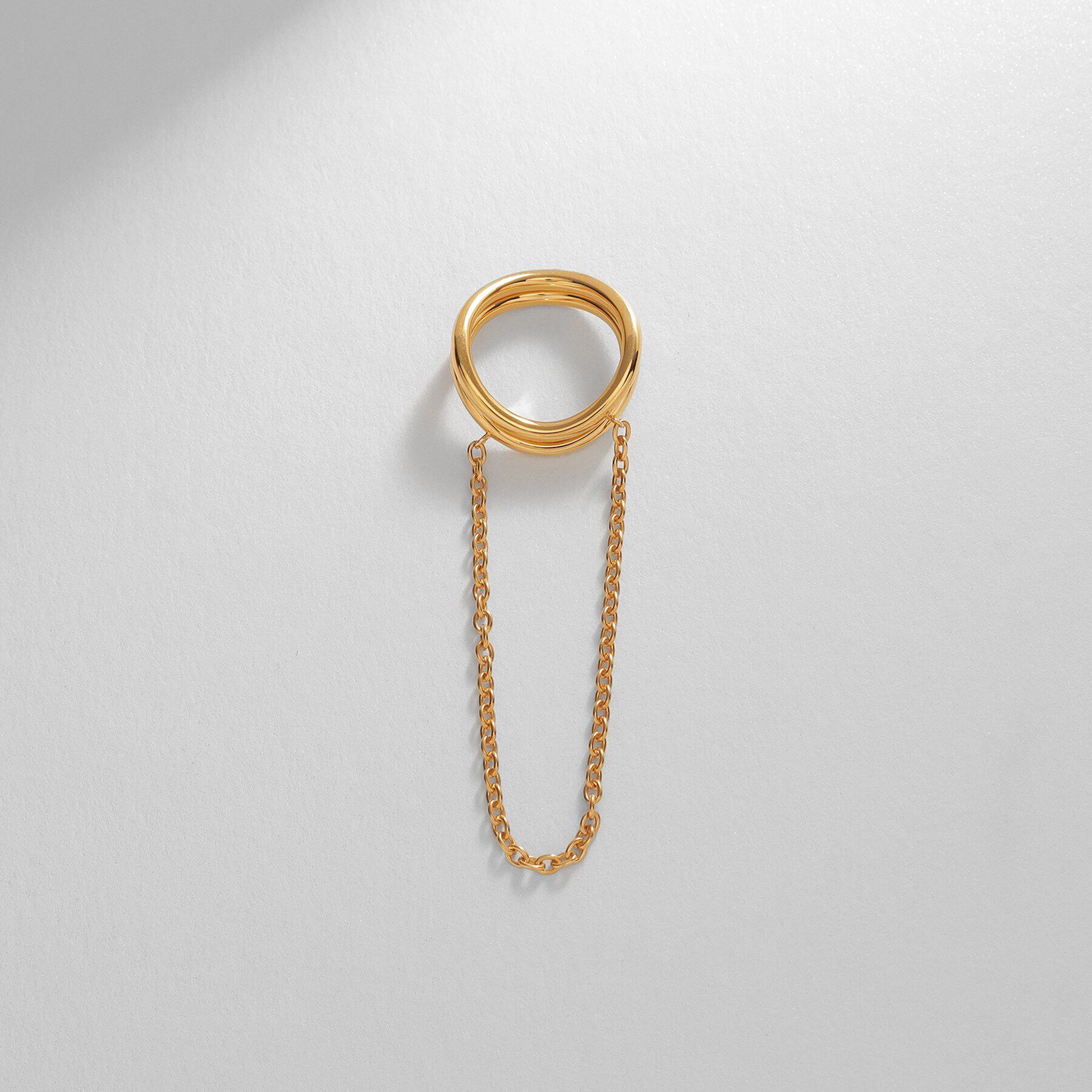 COCOSHNIK ONKITSCH「シルバー ドレープチェーン ダブルカーブリング GP」|リング|