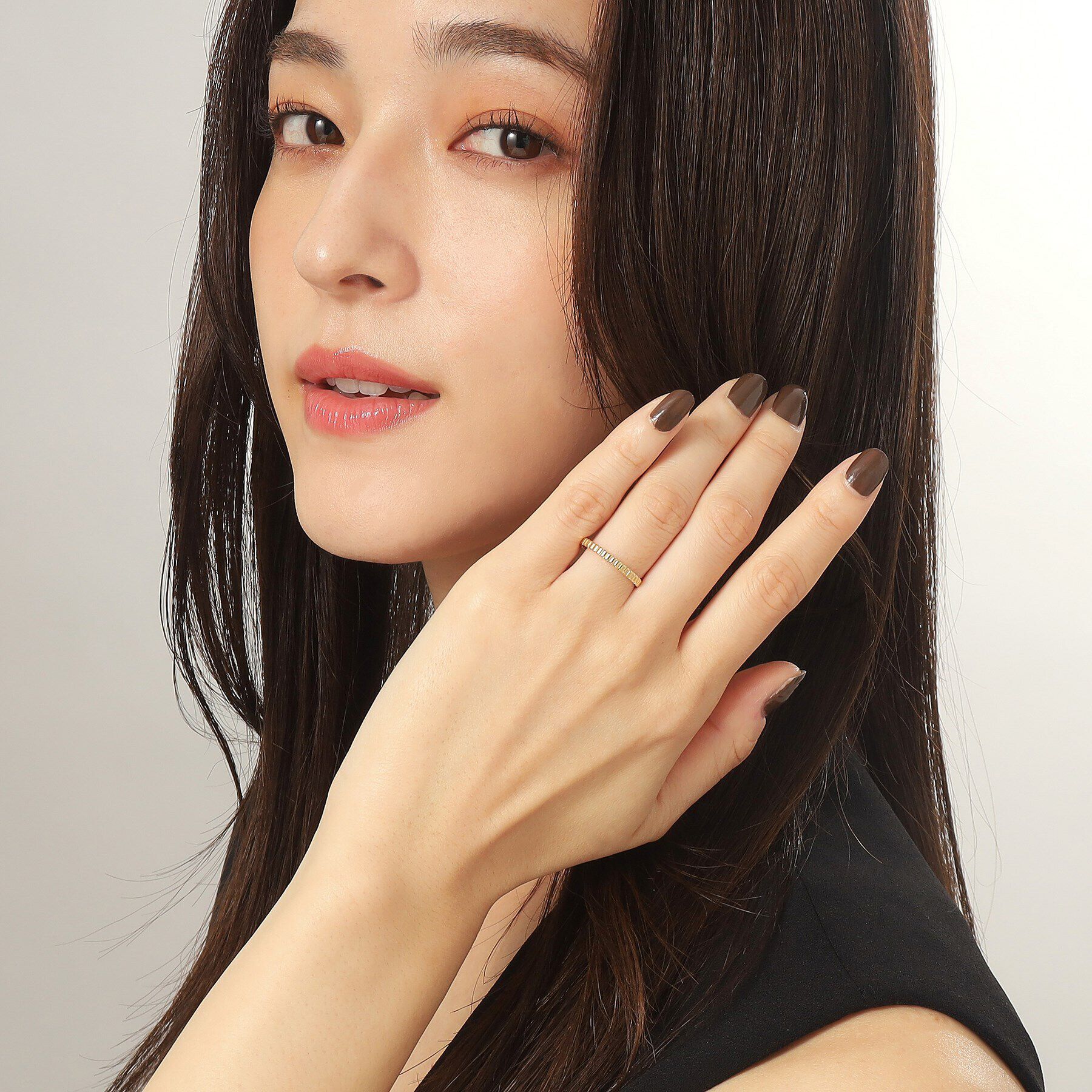 COCOSHNIK「K18ガドルーンカット リング細」|リング|