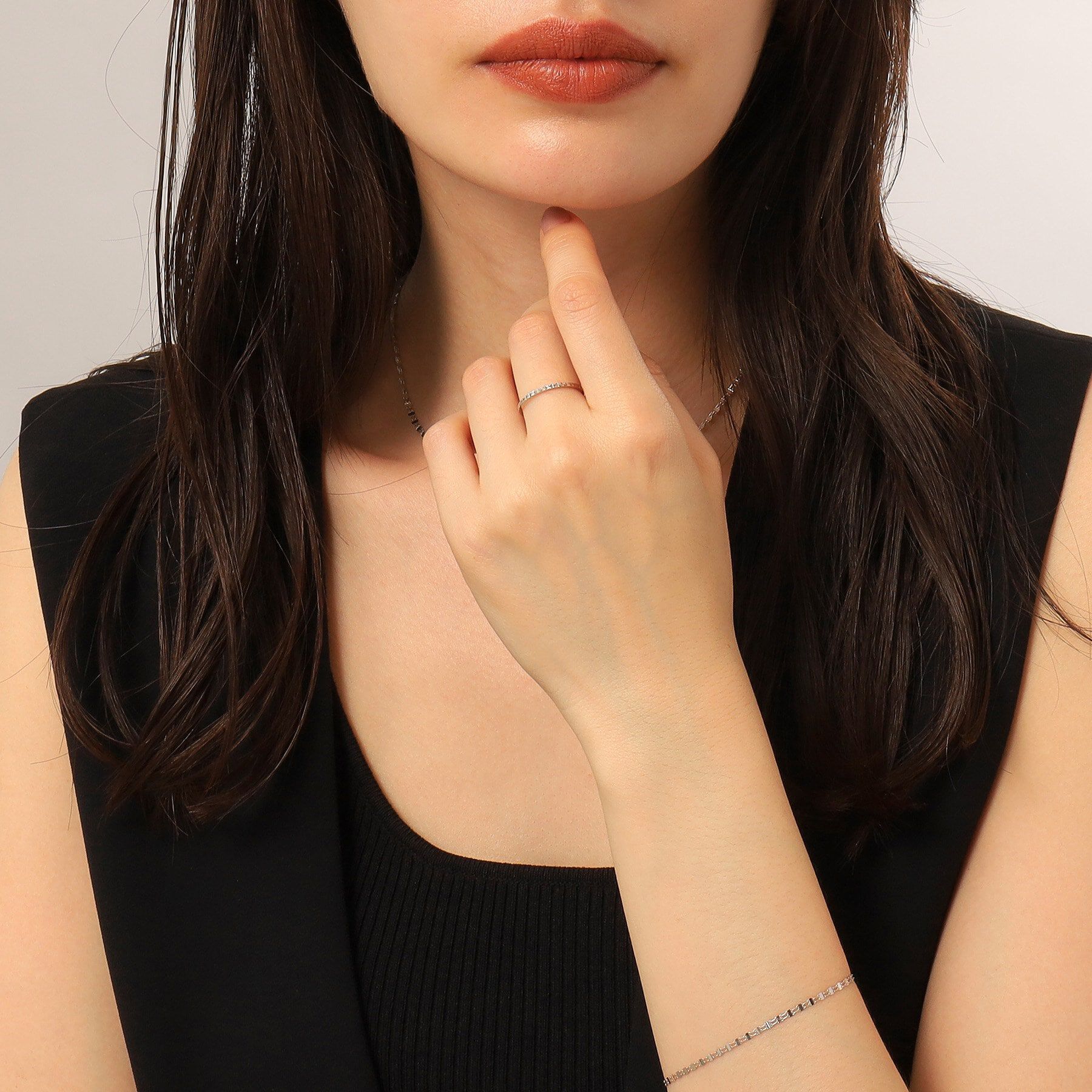 COCOSHNIK「プラチナ 極光彫り リング細」|リング|