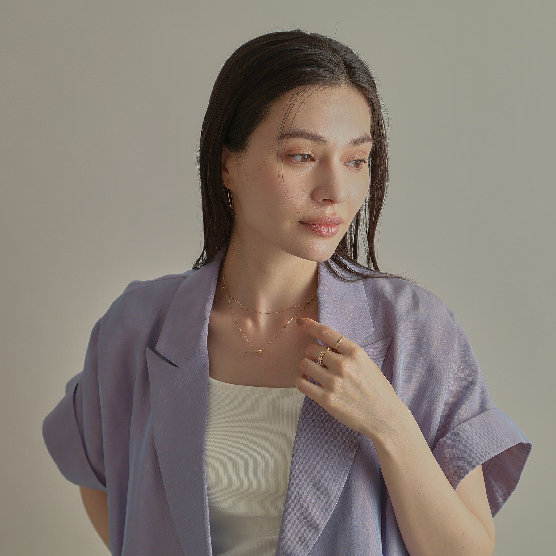 COCOSHNIK「K18ハニーカットボールオープン リング細」|リング|