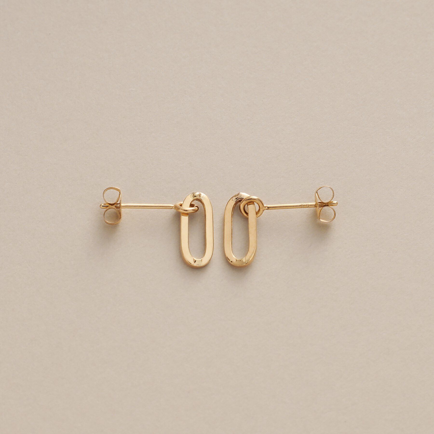 COCOSHNIK「K18中空プリムケーブルチェーン スタッドピアスLL」|ピアス|