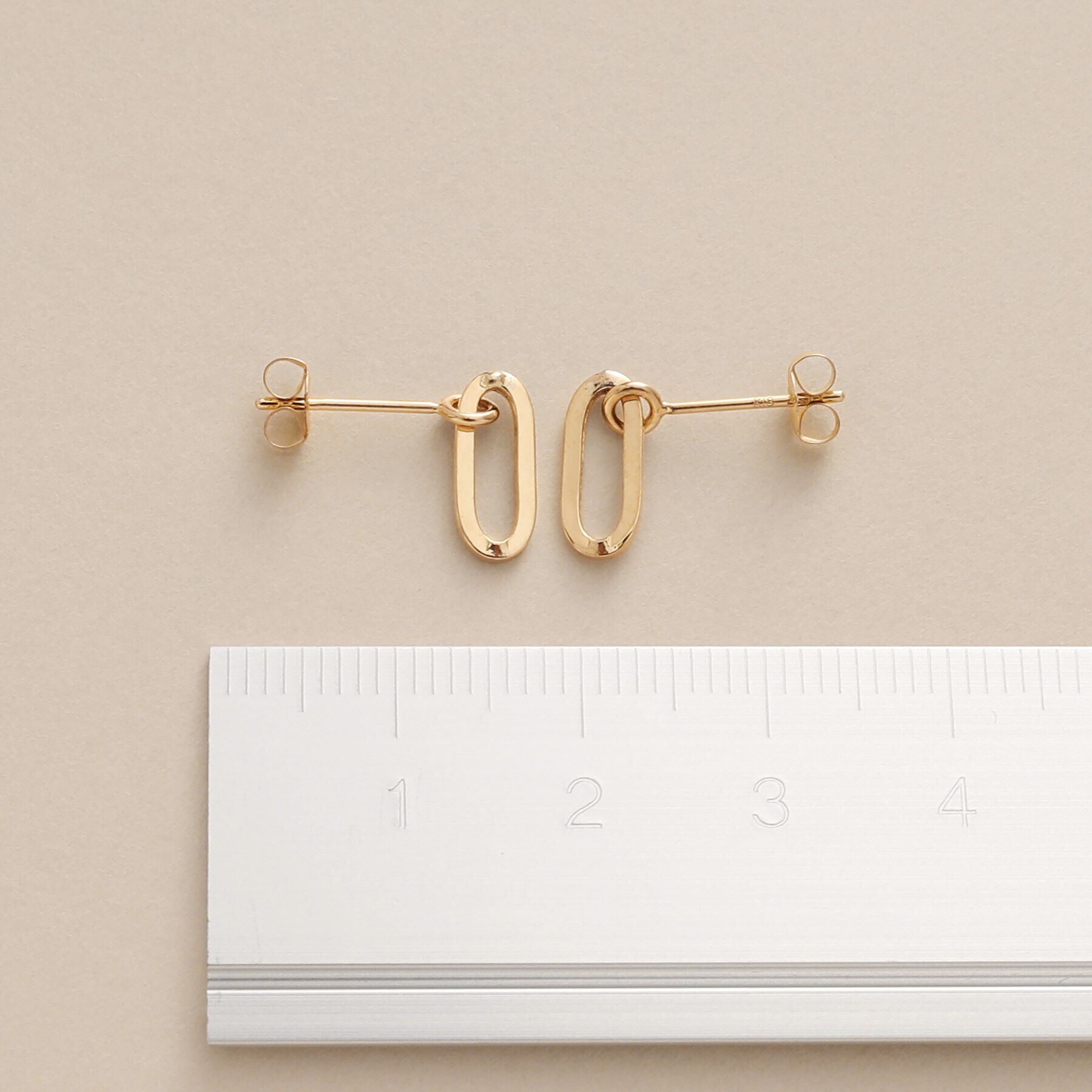 COCOSHNIK「K18中空プリムケーブルチェーン スタッドピアスLL」|ピアス|