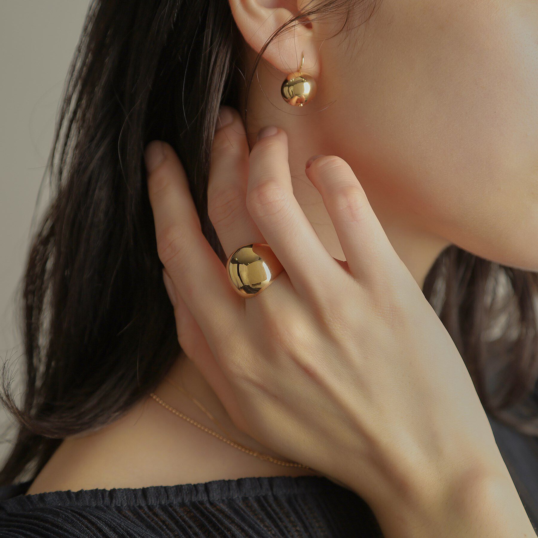 COCOSHNIK「K10プランプシェイプ リング」|リング|