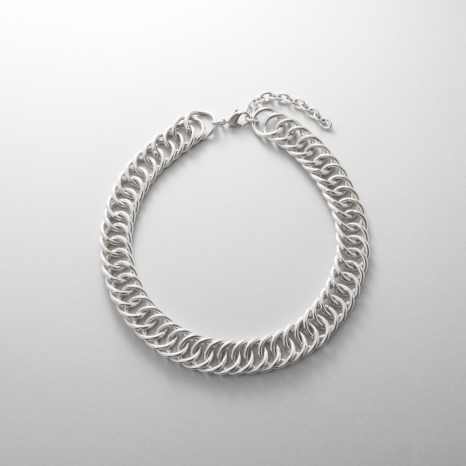 COCOSHNIK ONKITSCH「シルバー デザインチェーン ホロウダブルカーブネックレス」|ネックレス|