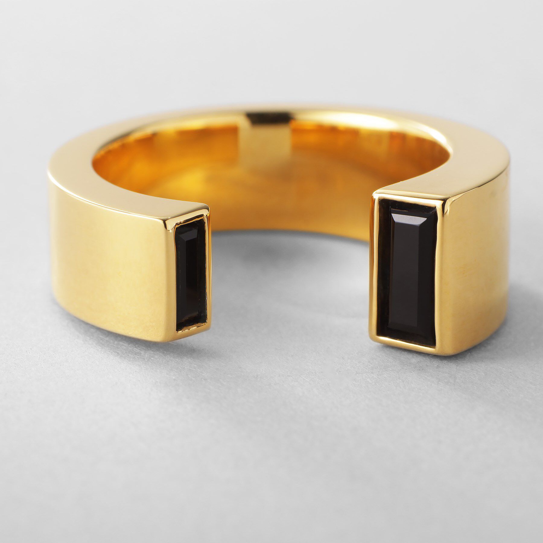 COCOSHNIK ONKITSCH「シルバー オニキス バケットカットオープンリング GP」|リング|