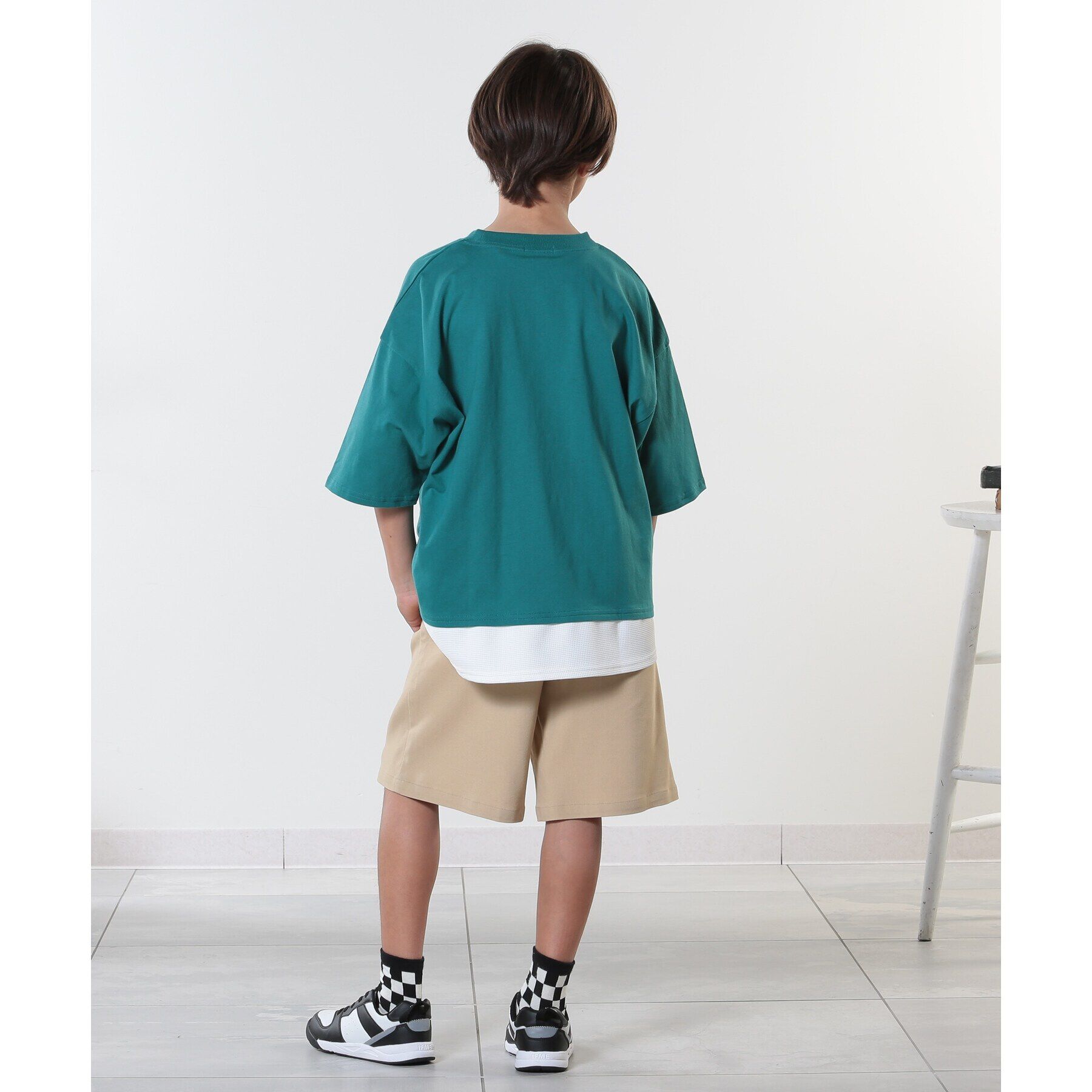 SHOO･LA･RUE「【100-150cm】アソートプリント裾レイヤード五分袖Tシャツ」|Tシャツ・カットソー|