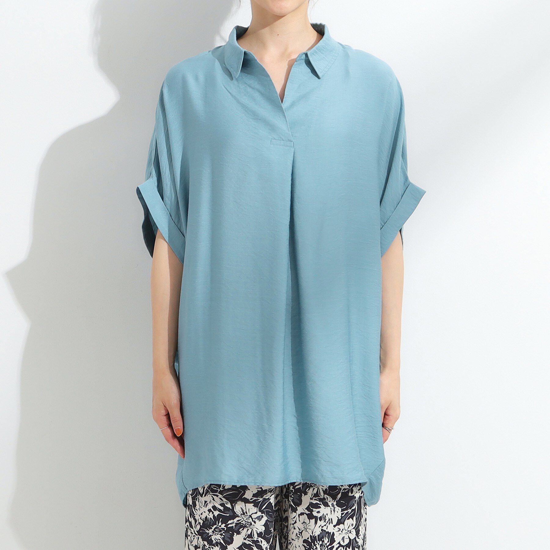 SHOO･LA･RUE「【ひんやり/S-LL】すっきりきれいに体型カバー コクーンシルエットワンピース」|チュニック|