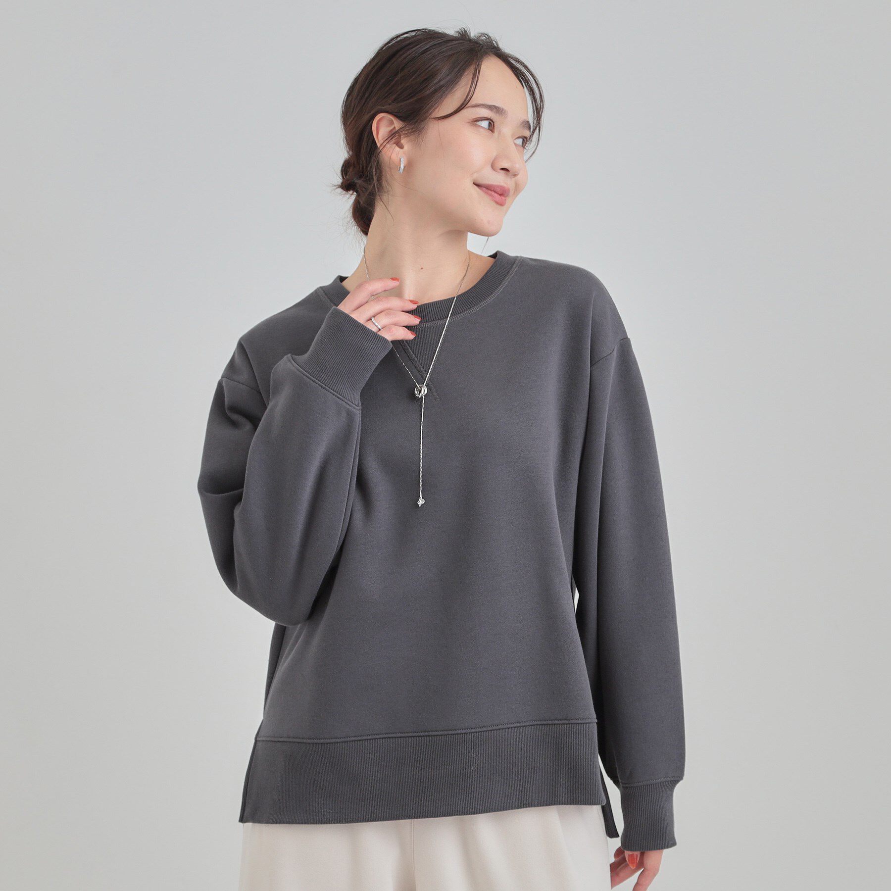 SHOO･LA･RUE「【あったか】ガゼット付き裏起毛スウェット」|パーカー|