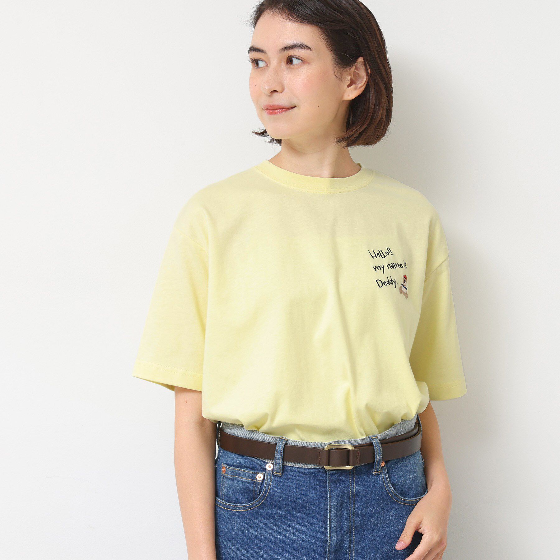 Dessin「【ユニセックス・洗える】Deddy刺繍入り オーガニックコットンTシャツ」|Tシャツ・カットソー|