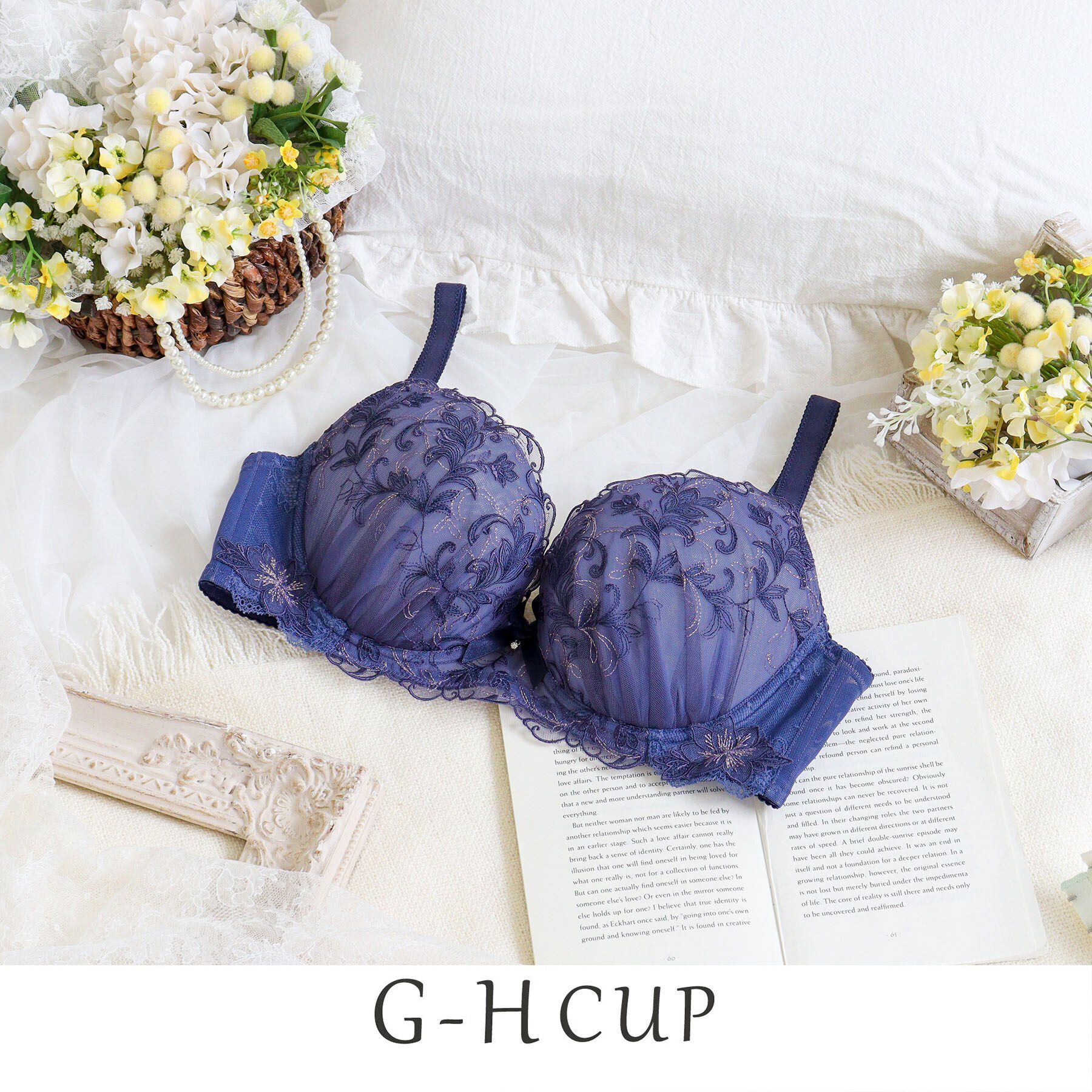 Risa Magli「イリーナ ブラジャー（G-H）＜バストアップタイプ＞」|インナー|ネイビー(094)