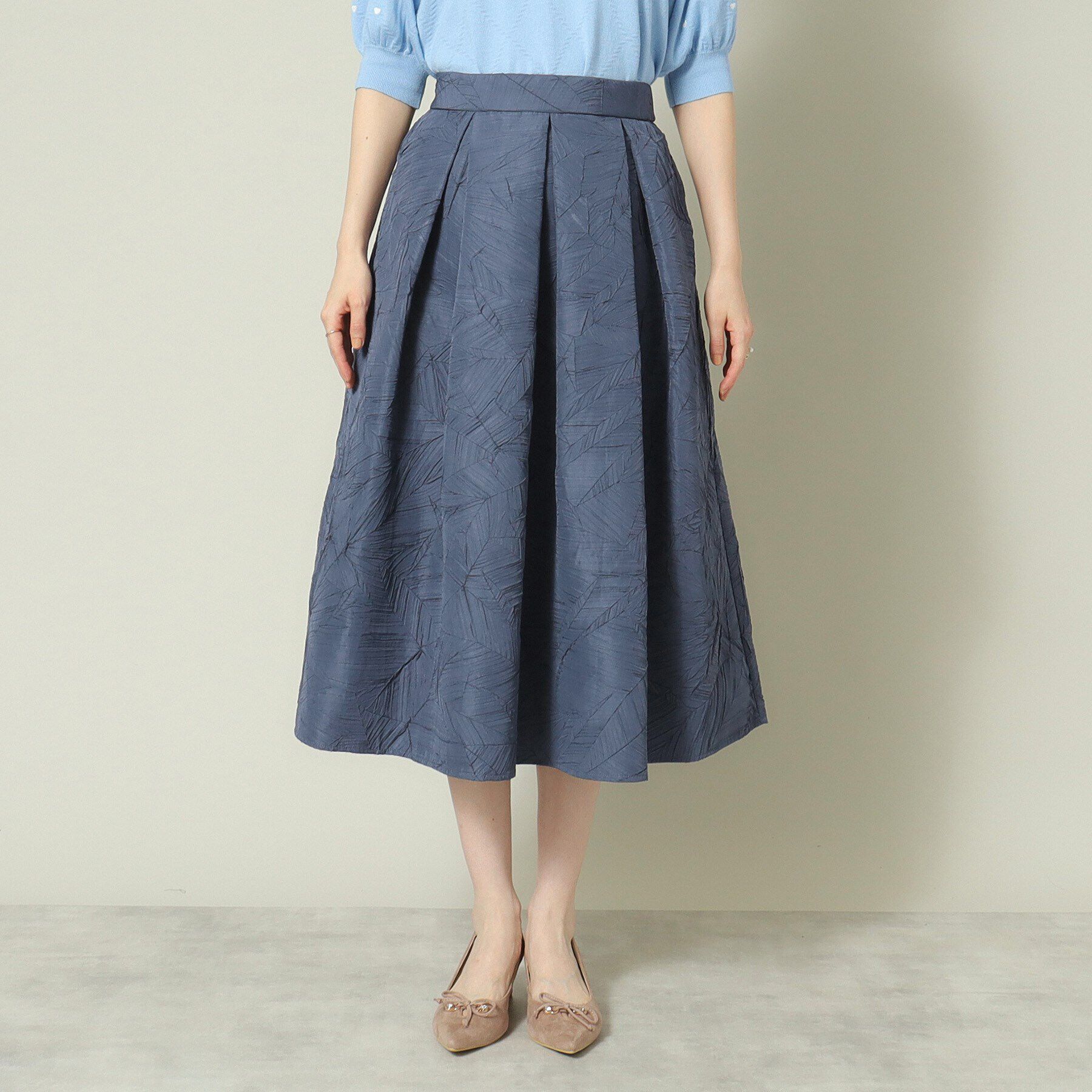 ITS&rsquo;DEMO「【腰回りカバー／ウエストゴム／手洗い可】エンボススカート」|スカート|