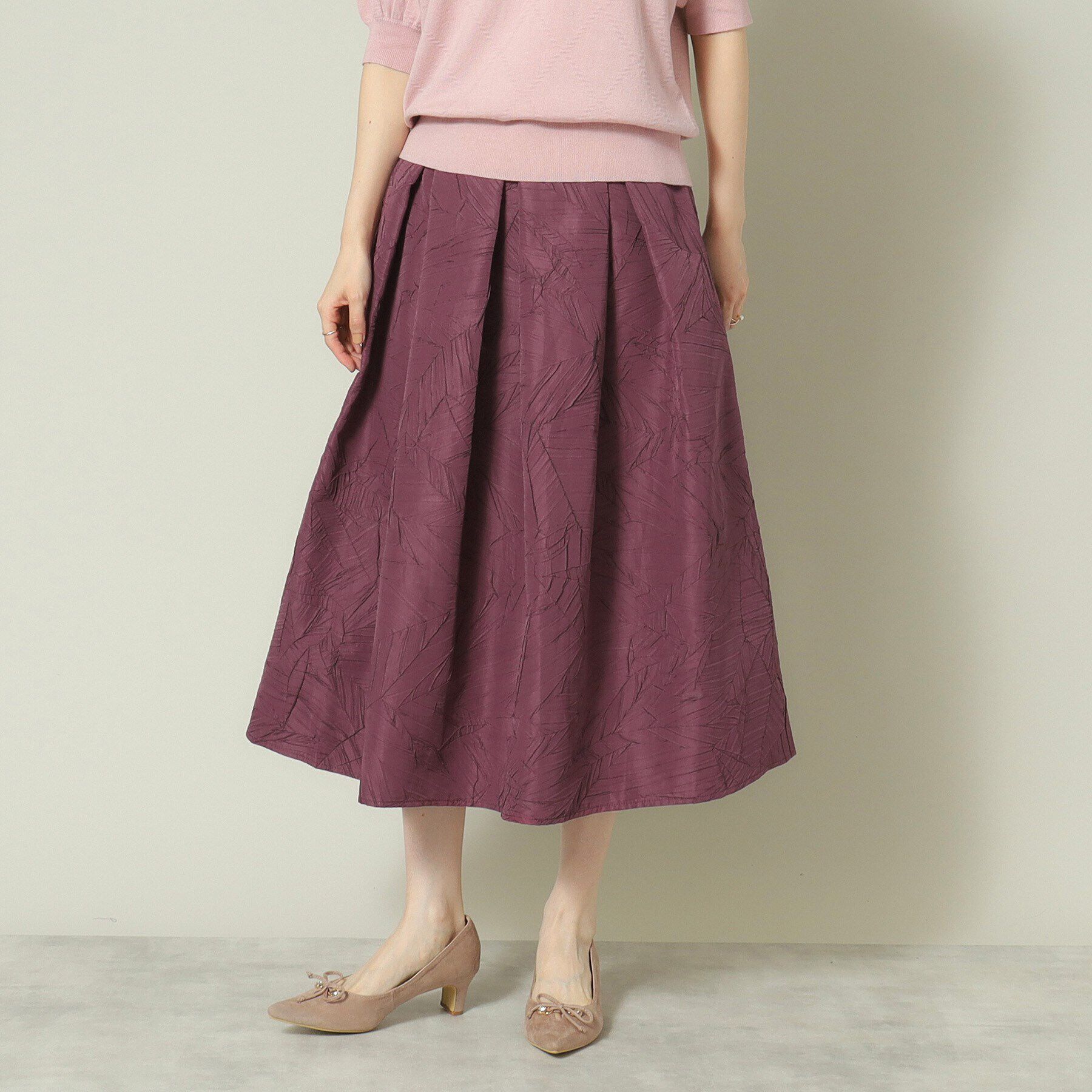 ITS&rsquo;DEMO「【腰回りカバー／ウエストゴム／手洗い可】エンボススカート」|スカート|