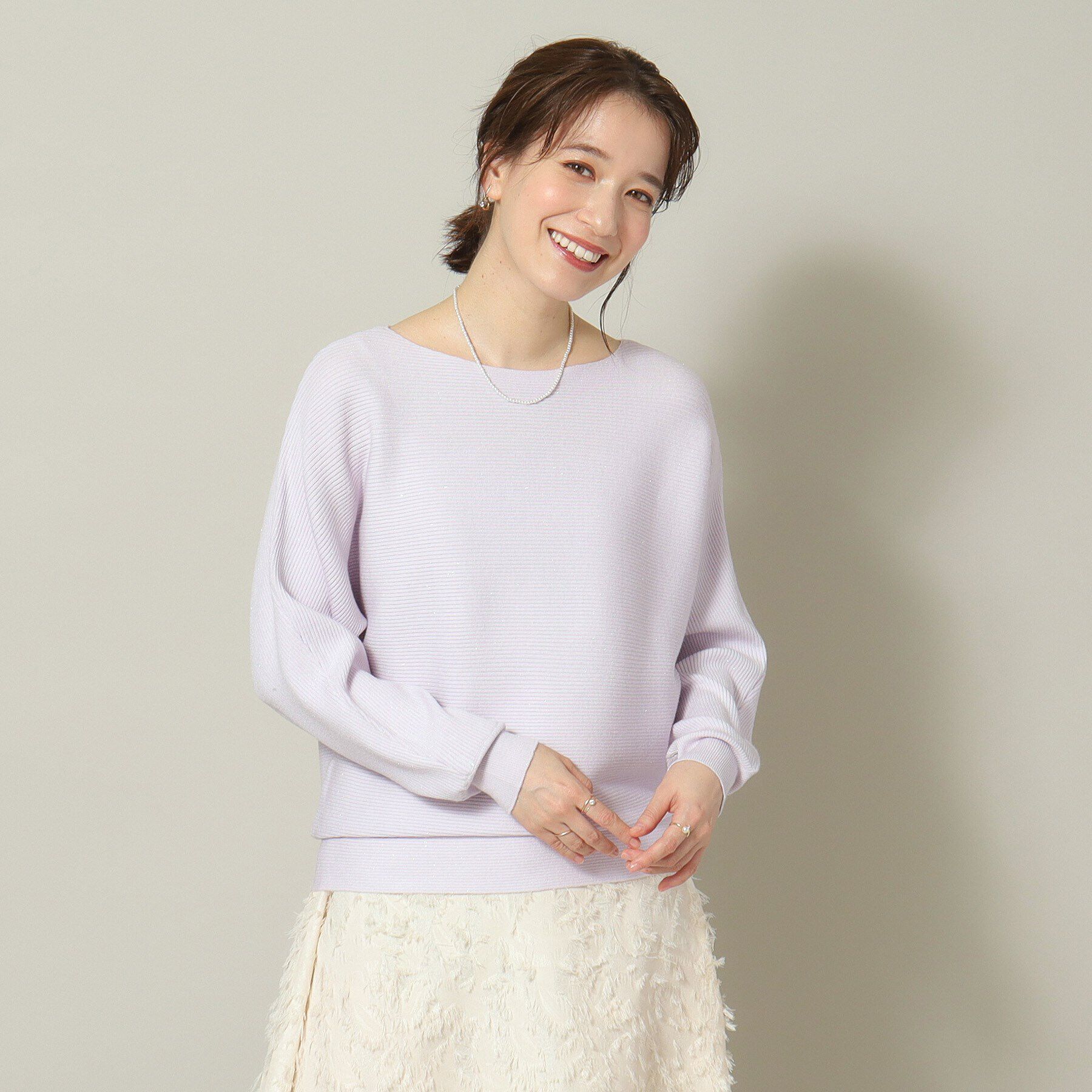 ITS&rsquo;DEMO「【定番人気／肌触り柔らか／手洗い可】ラメリブドルマンニット」|ニット・セーター|