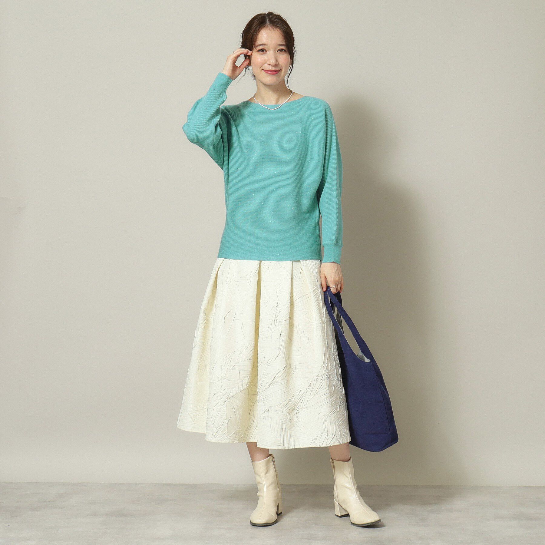 ITS&rsquo;DEMO「【定番人気／肌触り柔らか／手洗い可】ラメリブドルマンニット」|ニット・セーター|