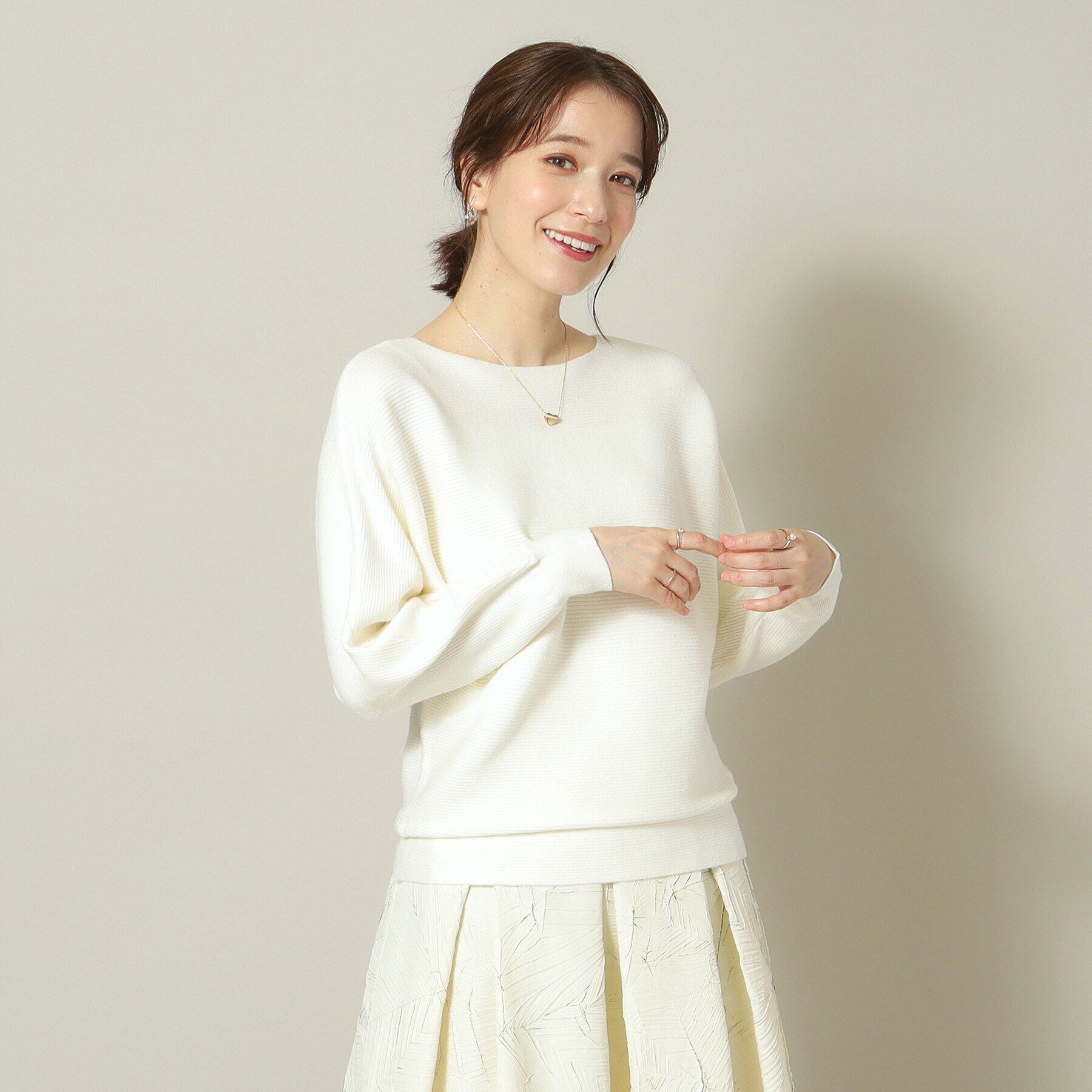 ITS&rsquo;DEMO「【定番人気／肌触り柔らか／手洗い可】ラメリブドルマンニット」|ニット・セーター|